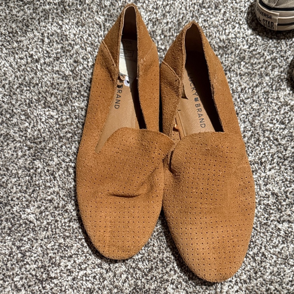 Lucky Brand Women's Brown Perforated Loafers